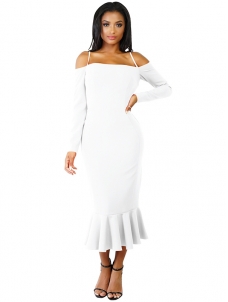 6 Colors S-XL Straps Party  Maxi Dress