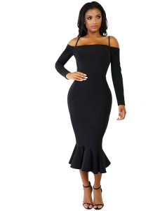 6 Colors S-XL Straps Party  Maxi Dress