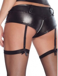 Black M-3XL Women Sexy Vinyl Lingerie