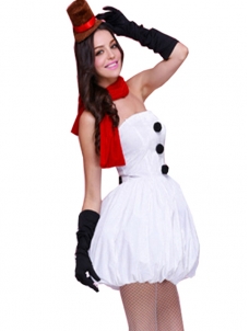 Elegant Santa Costume Women White