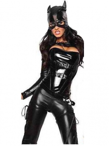 Stunning PVC Batgirl Catwoman Catsuit Costume