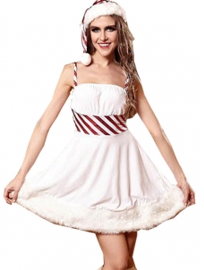 White Off Shoulder Women Christmas Costume