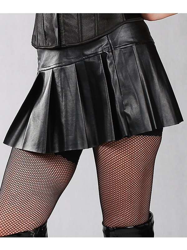 Black S-XXL Women Vinyl Umbrella Skirts