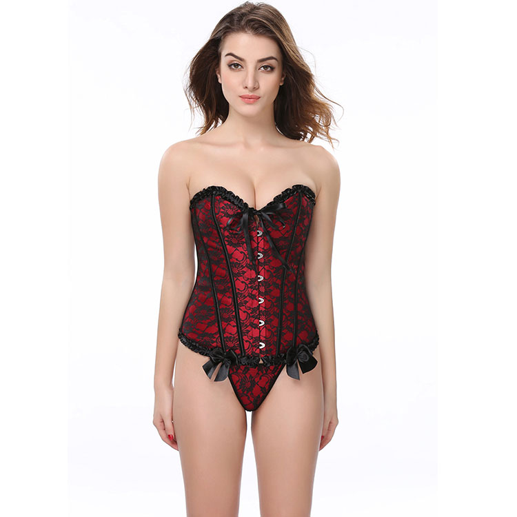 Plus Size Lace Strapless Burlesque Corset S-6XL