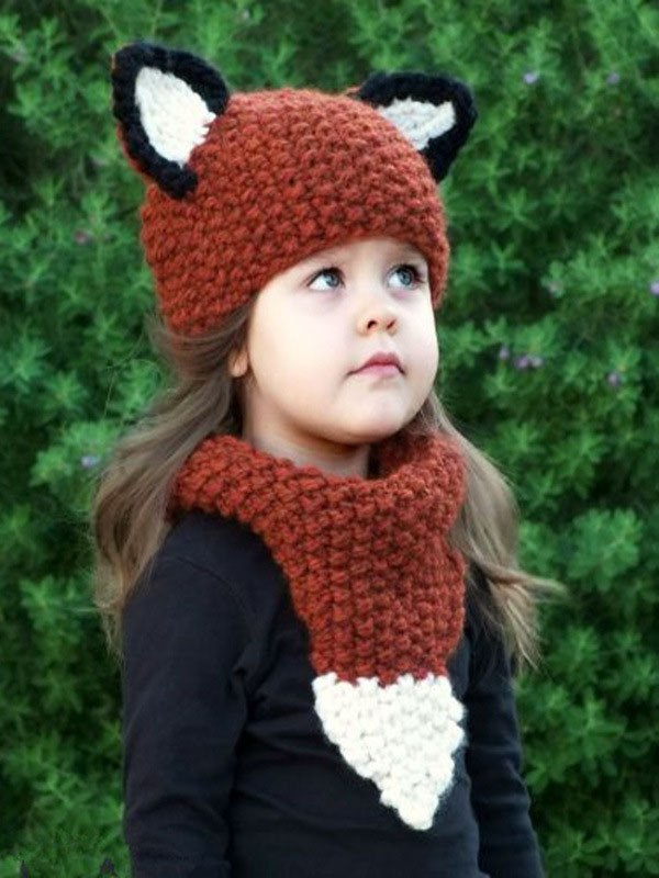 Red Children Infant Handmade casual Knitted Hat