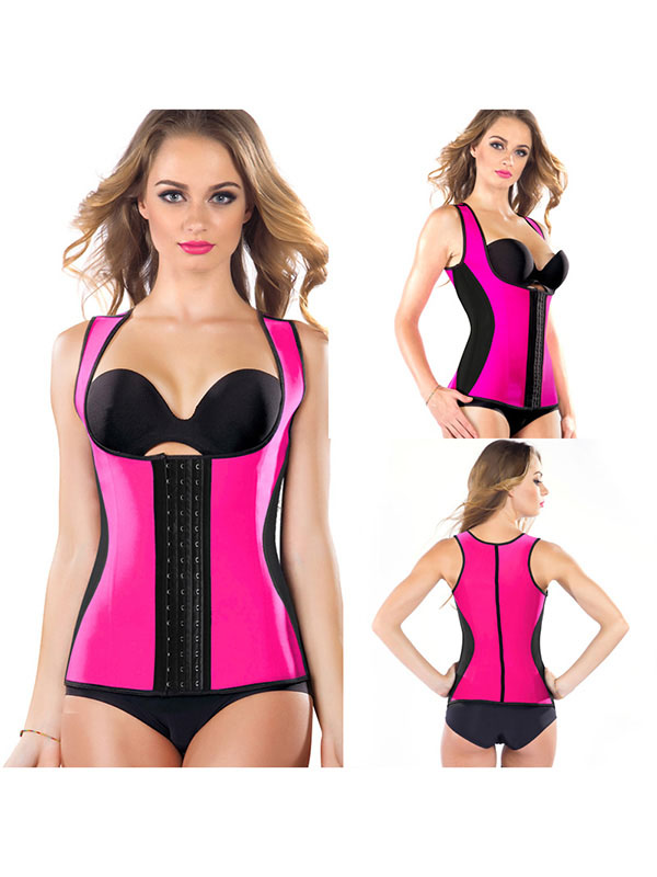 Rose S-3XL Vest Waist Trainer Latex Corset