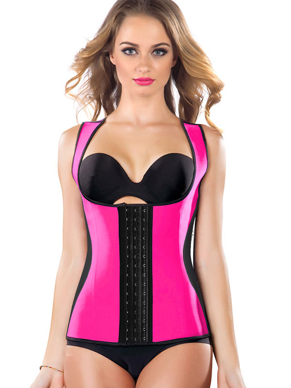 Rose S-3XL Vest Waist Trainer Latex Corset