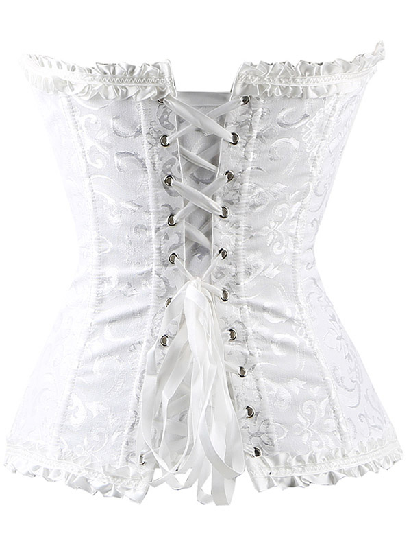 White S-6XL Sexy Strapless Overbust Corset