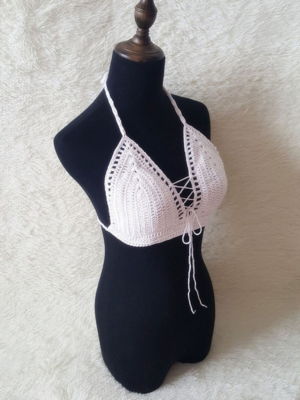 White Women Beach Crochet Sexy Swimwear