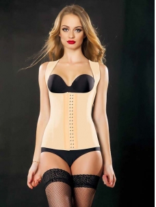 Apricot XS-6XL Waist Cincher Bones Latex Corset