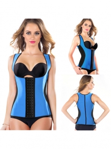 Blue S-3XL Vest Waist Trainer Latex Corset