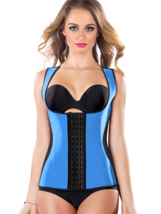 Blue S-3XL Vest Waist Trainer Latex Corset