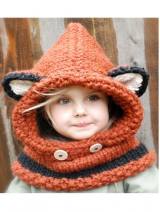 Orange Children Infant Handmade casual Knitted Hat 