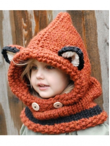 Orange Children Infant Handmade casual Knitted Hat 