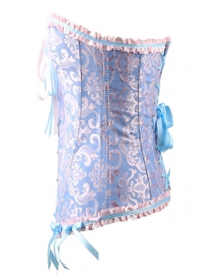 Pink S-6XL Palace-style Ruffled Overbust Corset