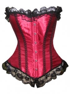 Rose S-XXL Lace Up Boned Overbust Corset 