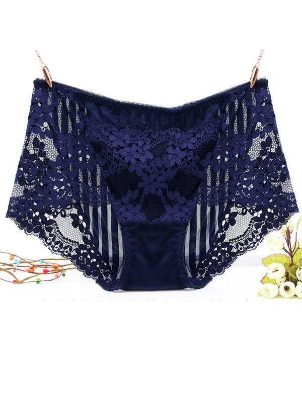 4 Colors L&XL Floral Lace Panties