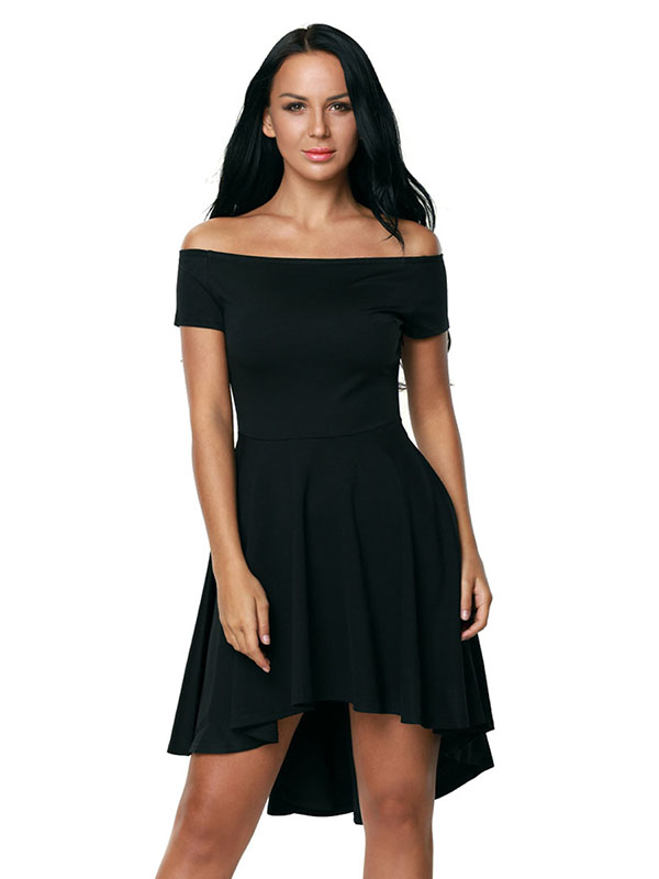 Black S-3XL Fashion Women Off Shoulder Dress