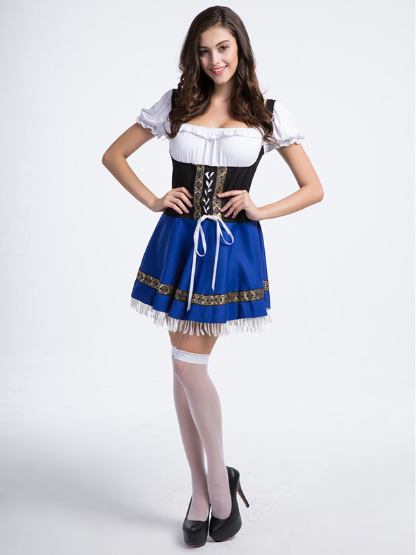 Blue M-3XL Fashion Sweet Beer Girl Costume