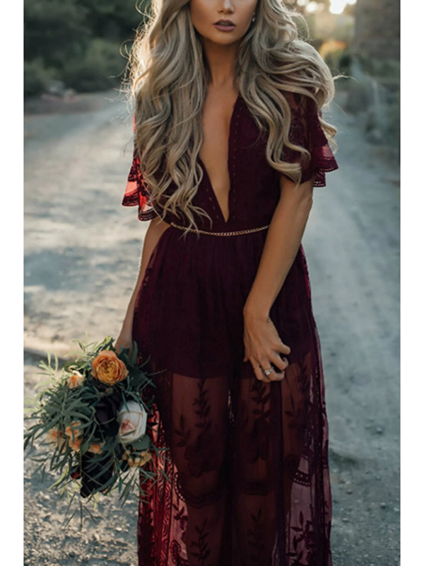 Cotton Vintage V Neck Short Sleeve Dresses