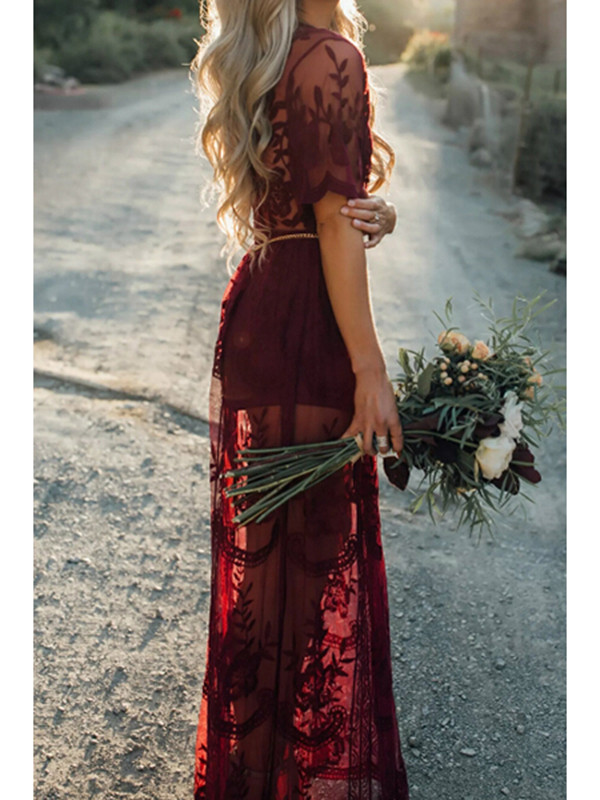 Cotton Vintage V Neck Short Sleeve Dresses