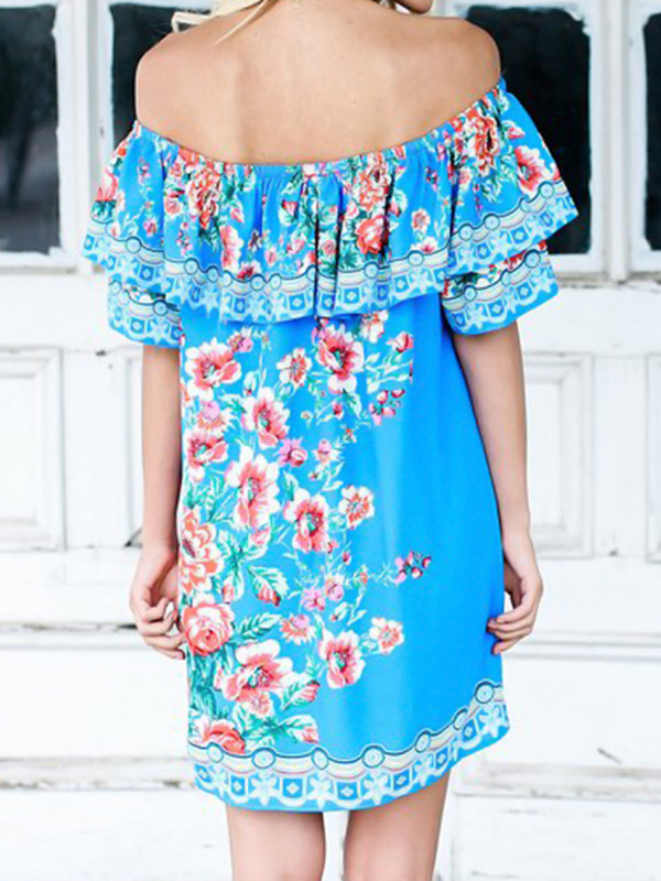 Era Of Floral Blue Mini Dress