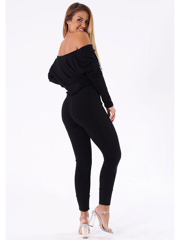 Euramerican Dew Shoulder Lace-up Jumpsuits 