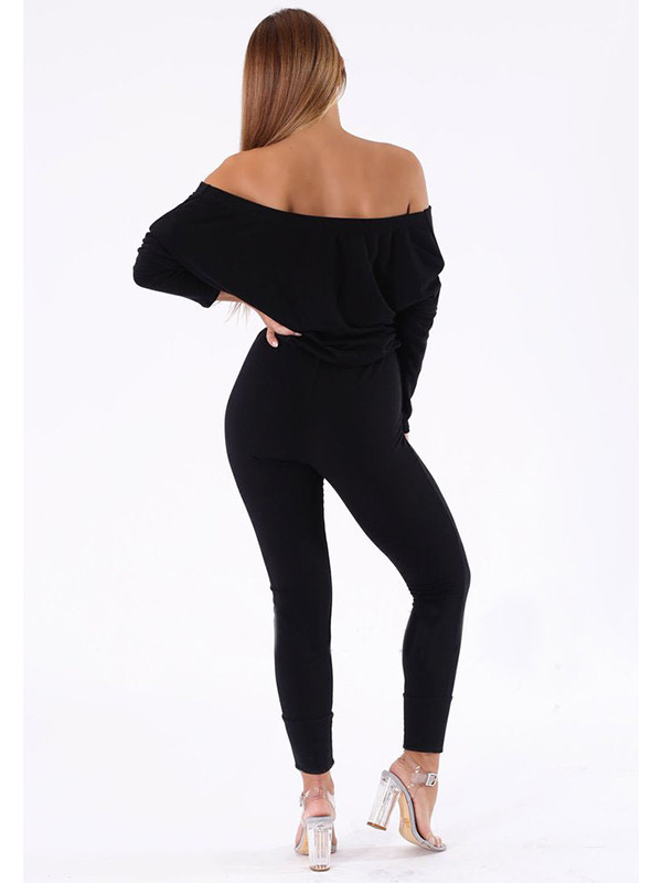 Euramerican Dew Shoulder Lace-up Jumpsuits 