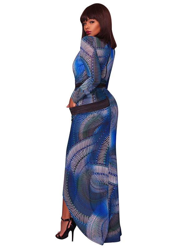Euramerican Printed  Blue Healthy Fabric Dress 
