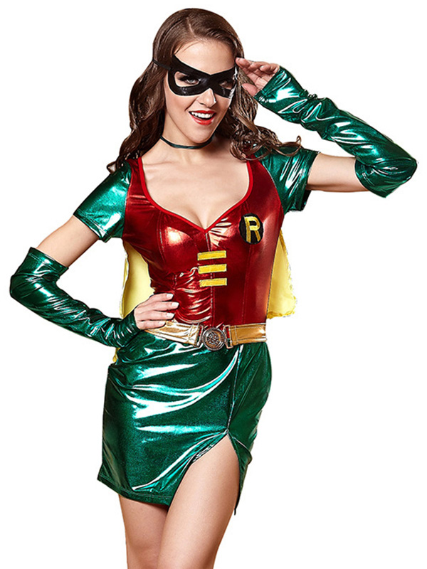 Green M&L Women Cosplay Super Heroine Costume