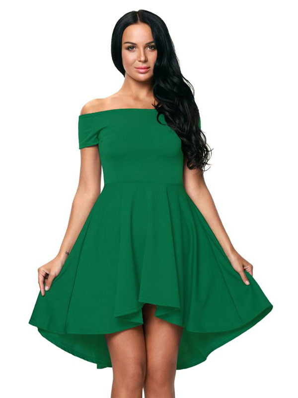 Green S-3XL Fashion Women Off Shoulder Dress