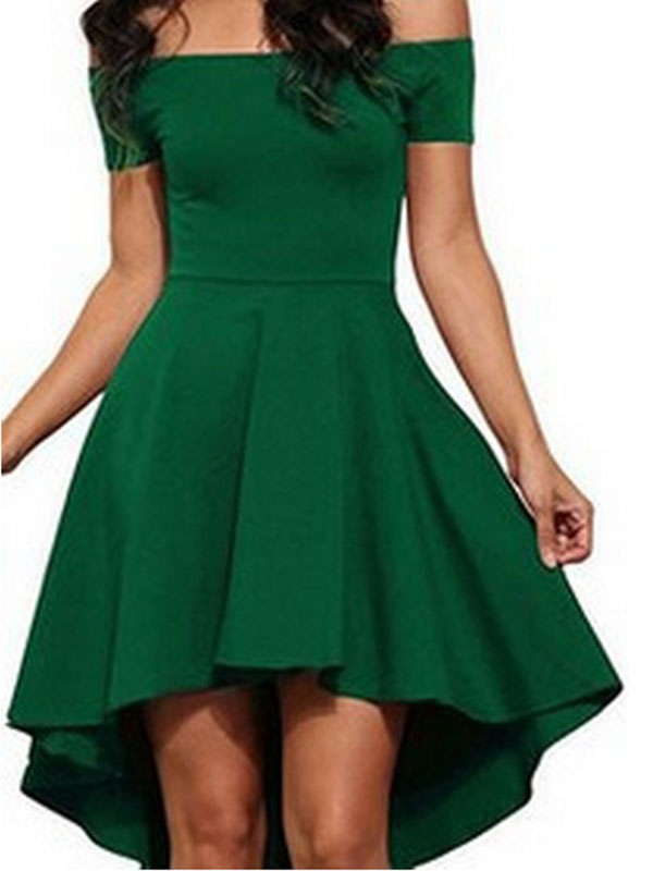 Green S-3XL Fashion Women Off Shoulder Dress