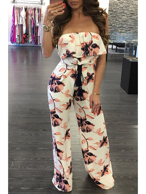Qmilch Print Straight Jumpsuits