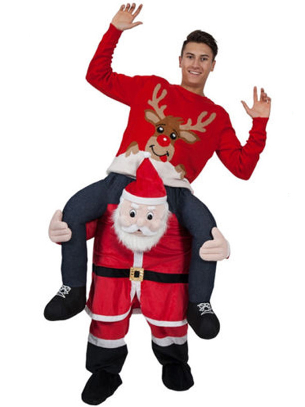 Red One Size Santa Carry Me Mascot Costume