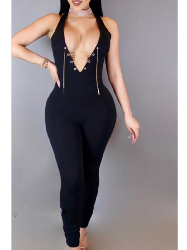 Sexy Deep V Neck Backless Jumpsuits