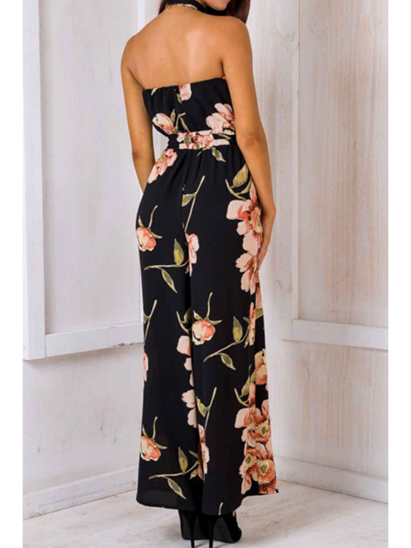 Sexy Spandex Floral Regular Jumpsuits