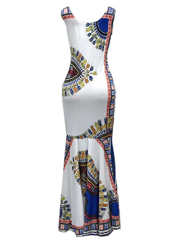 Trendy Spaghetti Strap Sleeveless Printed Dress