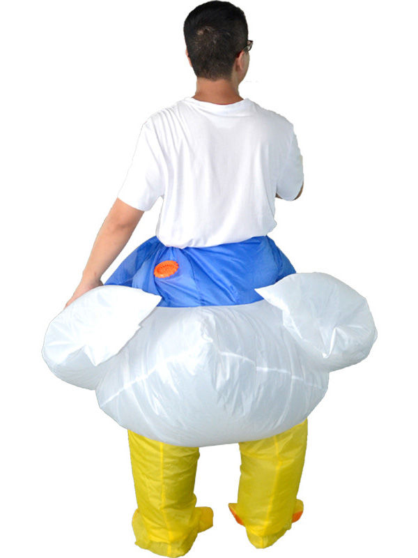 White One Size Inflatable Rooster Mascot Costume 