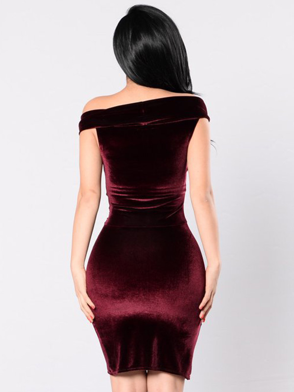 Wind Red S-XL Sexy V Neck Bodycon Dress