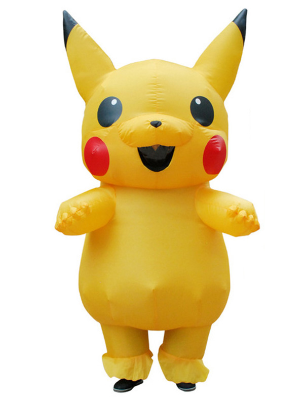 Yellow One Size Inflatable Pikachu Mascot Costume