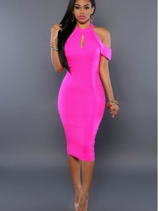 3 Colors S-XL Sexy Off Shoulder Bodycon Dress 