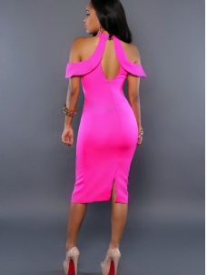 3 Colors S-XL Sexy Off Shoulder Bodycon Dress 