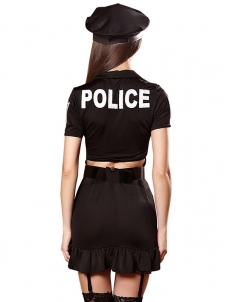 Black One Size Women Police Cop Officer Costume