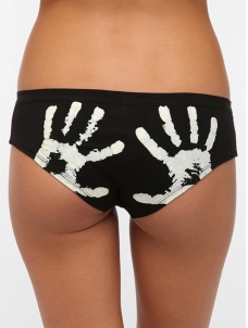 Black S-XL Pattern Printed Panties