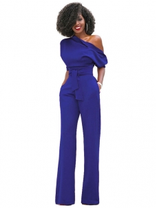 Blue Euramerican Navy Knitting Jumpsuits