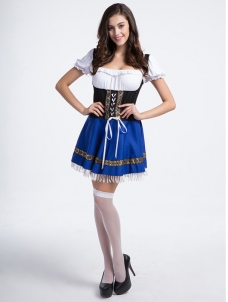 Blue M-3XL Fashion Sweet Beer Girl Costume
