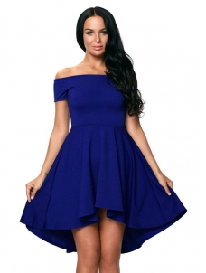 Blue S-3XL Fashion Women Off Shoulder Dress
