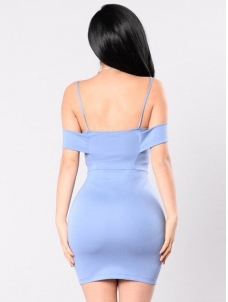 Blue S-XL Sexy Women Bodycon Dress