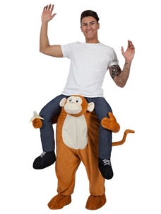 Brown One Size Cheeky Monkey Carry Me Mascot Costume
