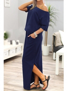 Casual One Shoulder Short Sleeve Beach Dresses